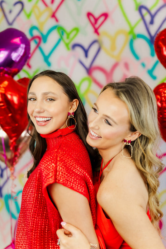 Hot Pink Bethany Bow Hoops