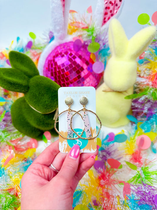 Pink Glitz Stick Hoops