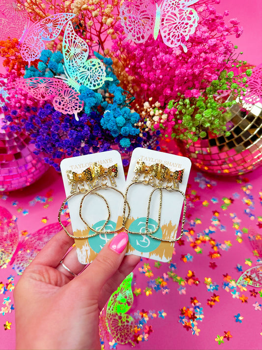 Gold Bethany Bow Hoops