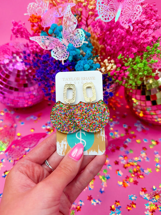 Cindy Confetti Oval Drops