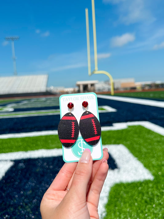 Black/Red Acrylic Footballs