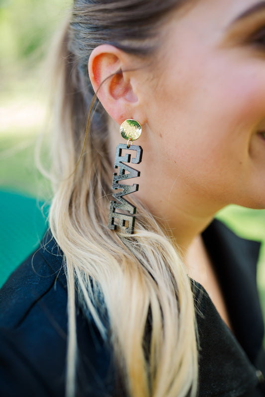 Acrylic Black/Gold Mirror Gameday Drops