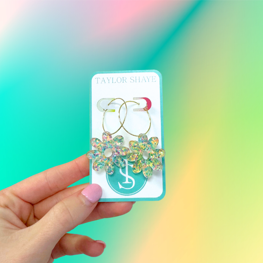 Confetti Flower Hoops