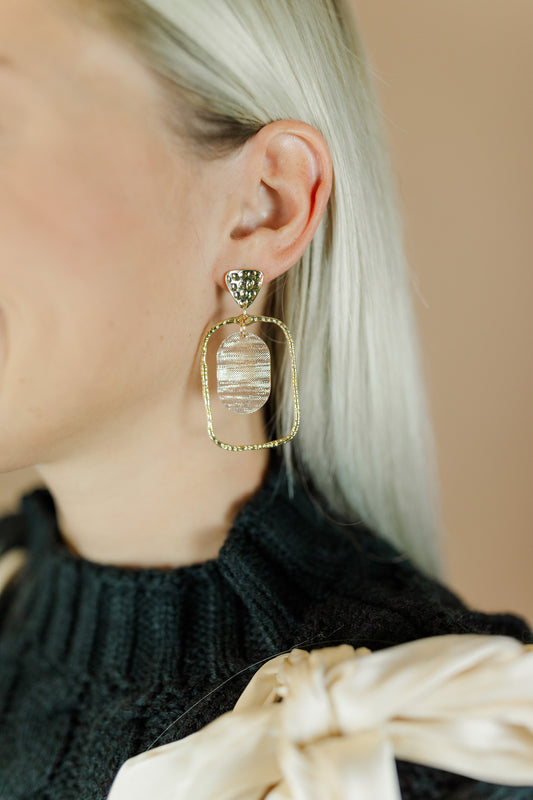 Rose Shimmer Oval Hoops