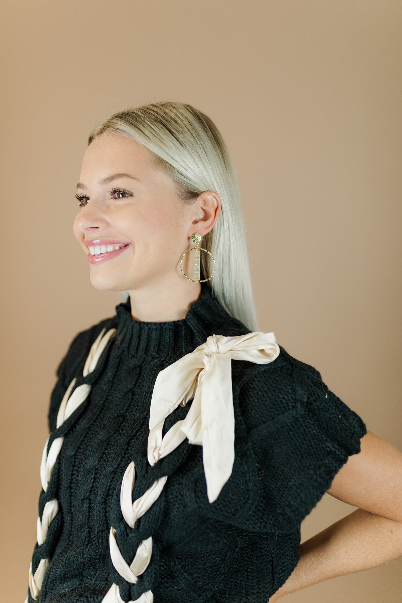 Striped Gold Stick Hoops