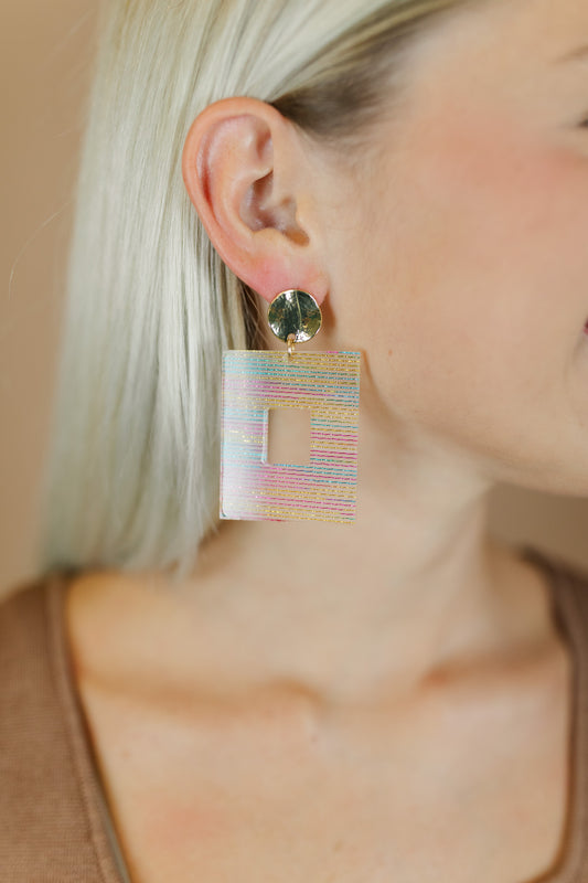 Rainbow Stripe Naomi Rectangle Drops