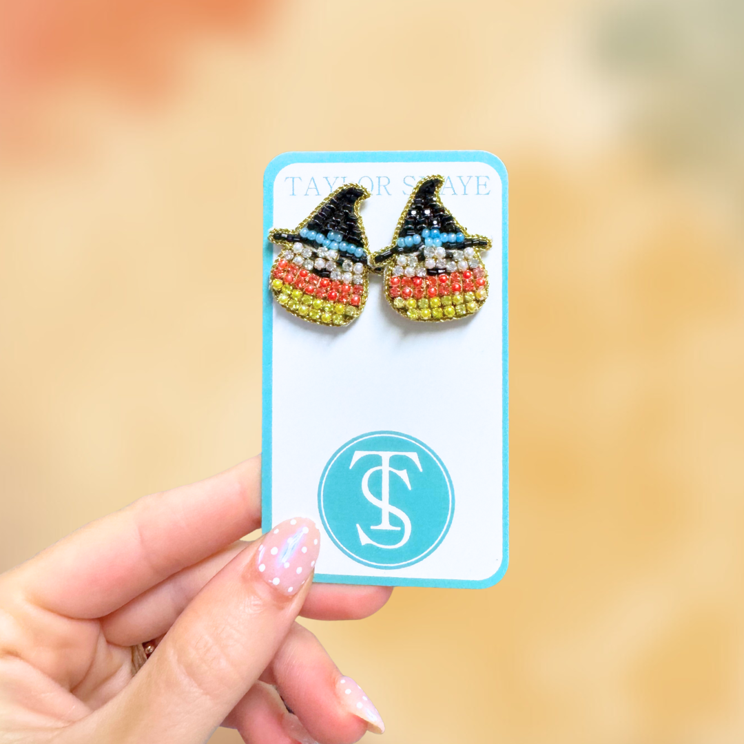 Candy Corn Ghost Stud