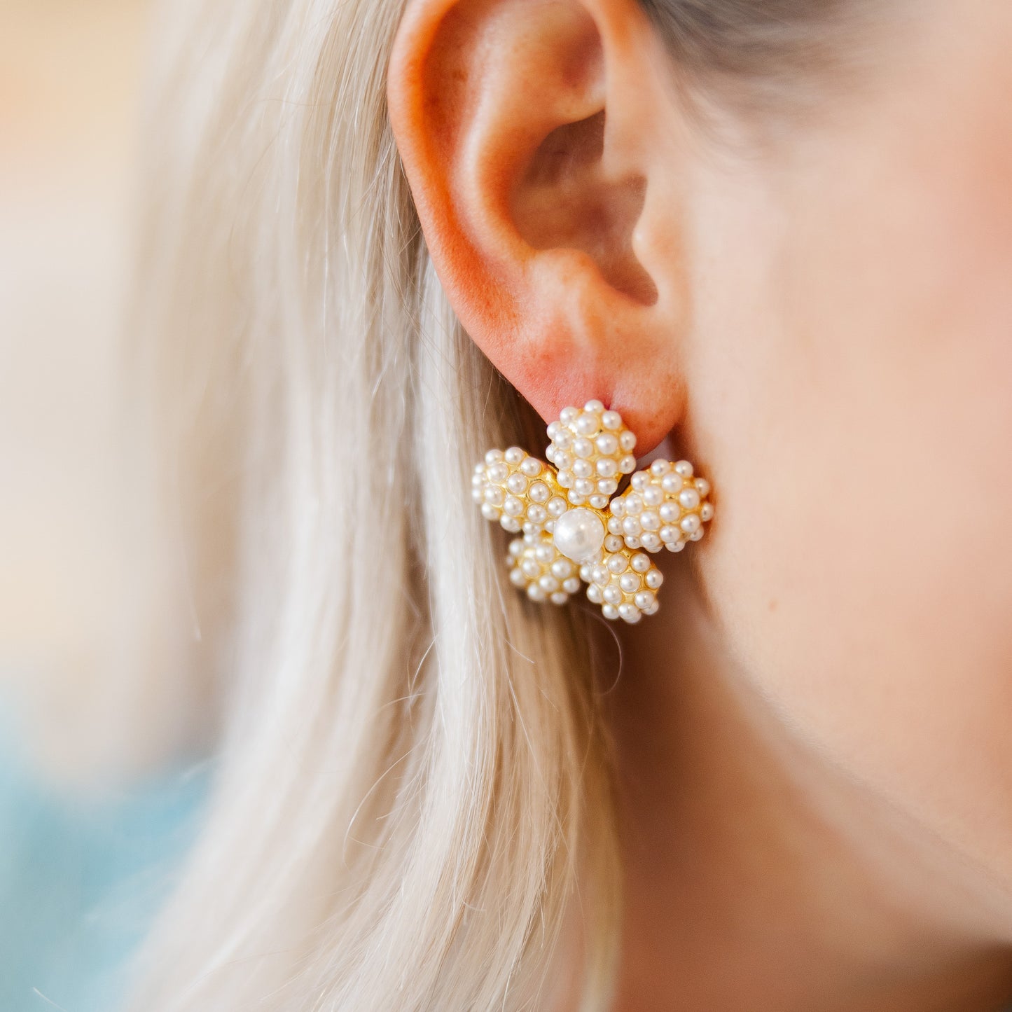 Pearl Flower Studs