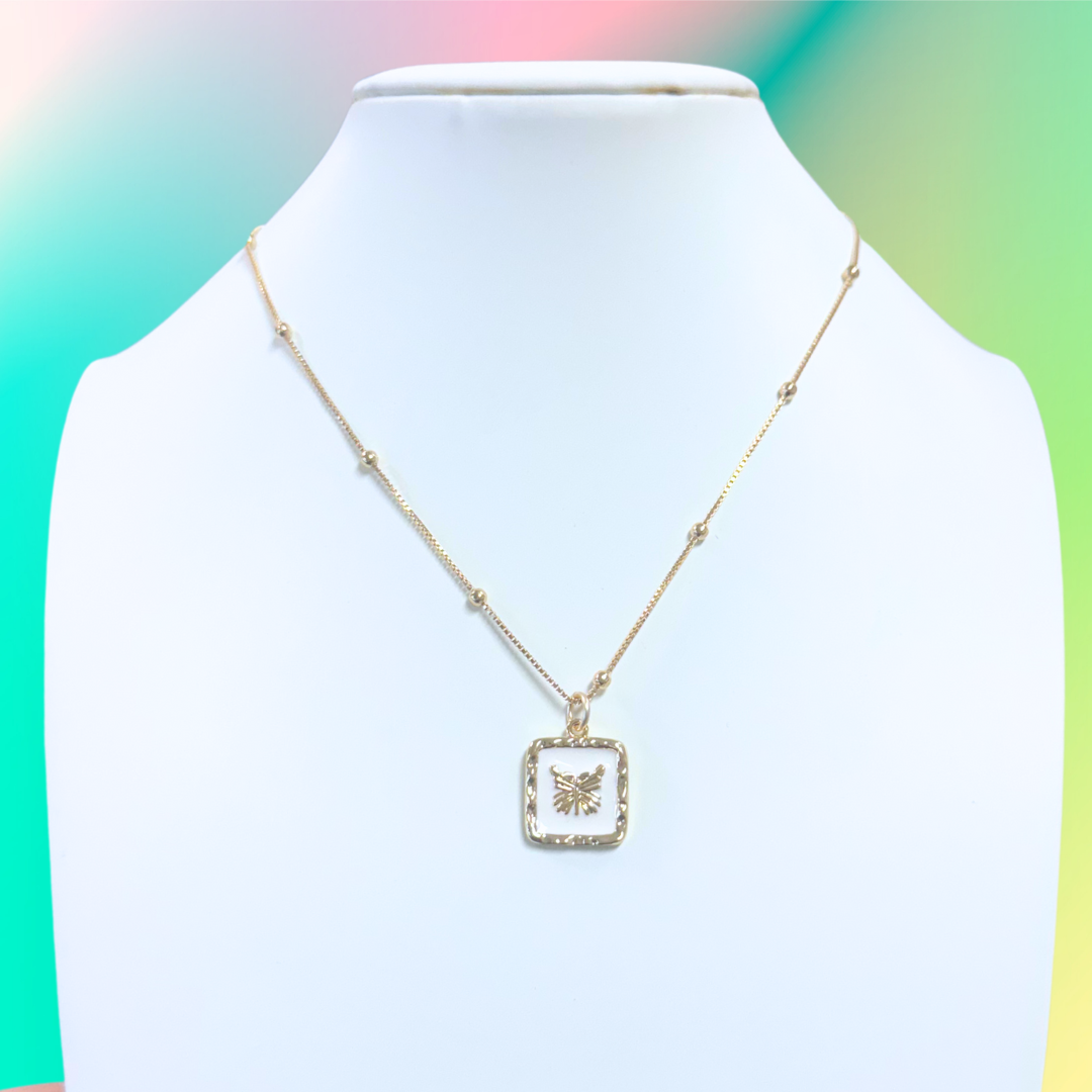 White Butterfly Necklace
