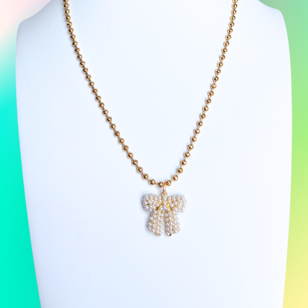 Pearl Bow Necklace