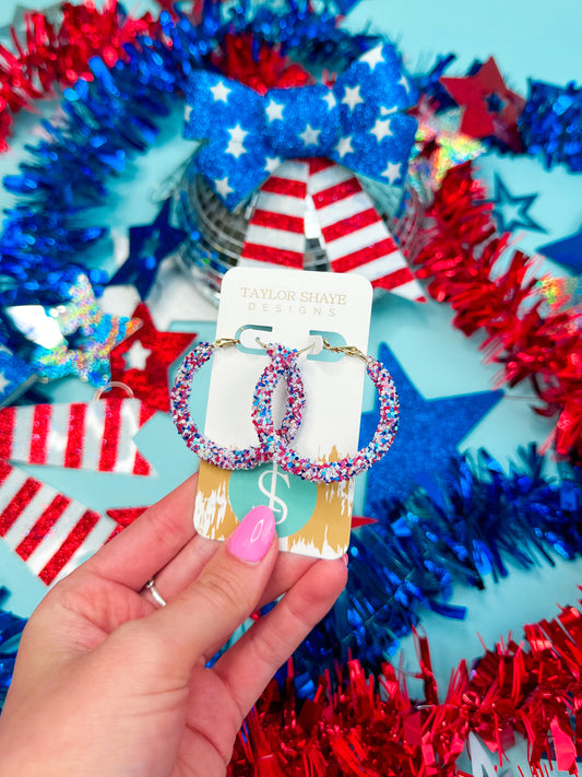 USA Glitter Hoops