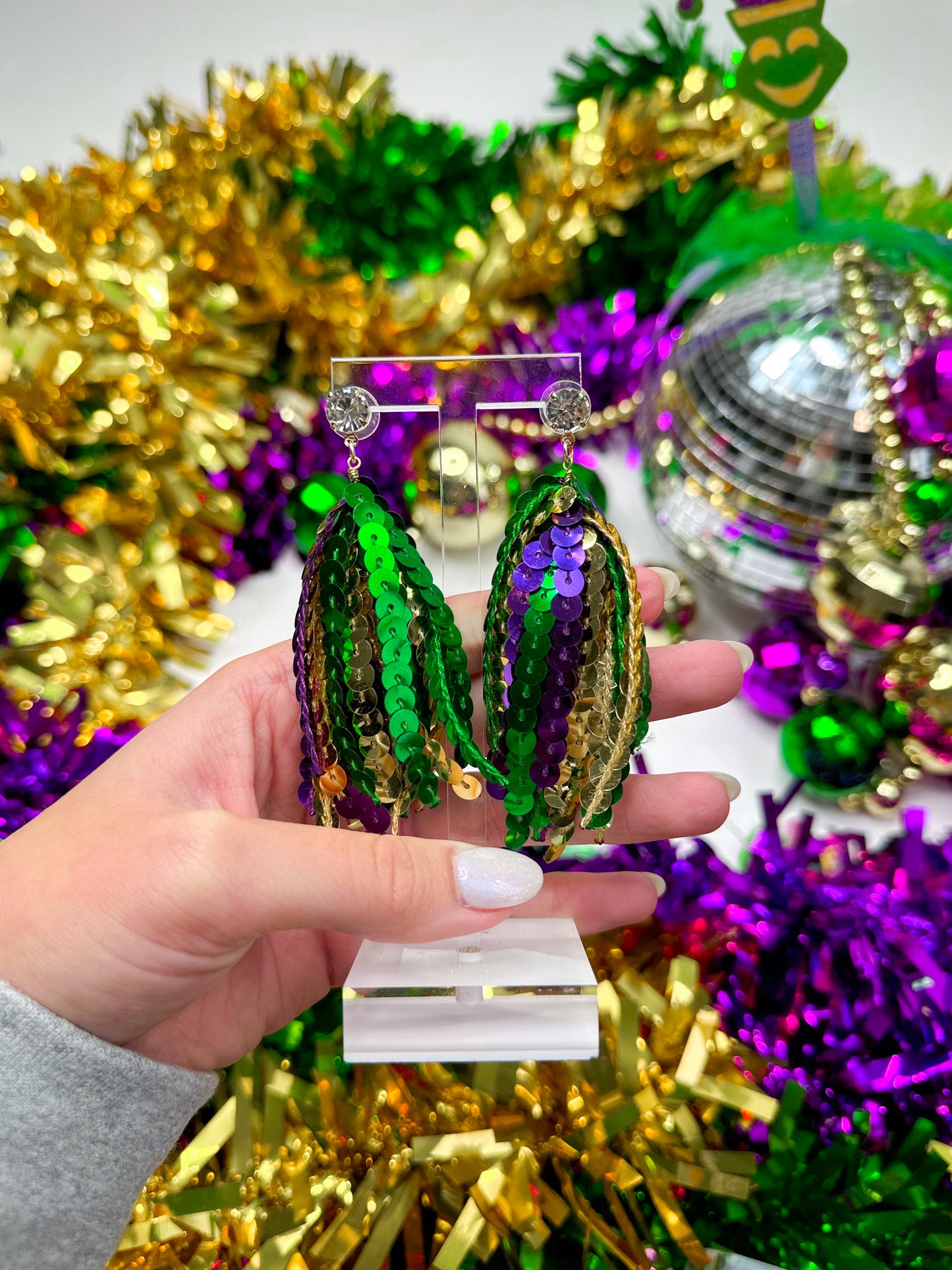 Mardi Gras Sequin Tassels