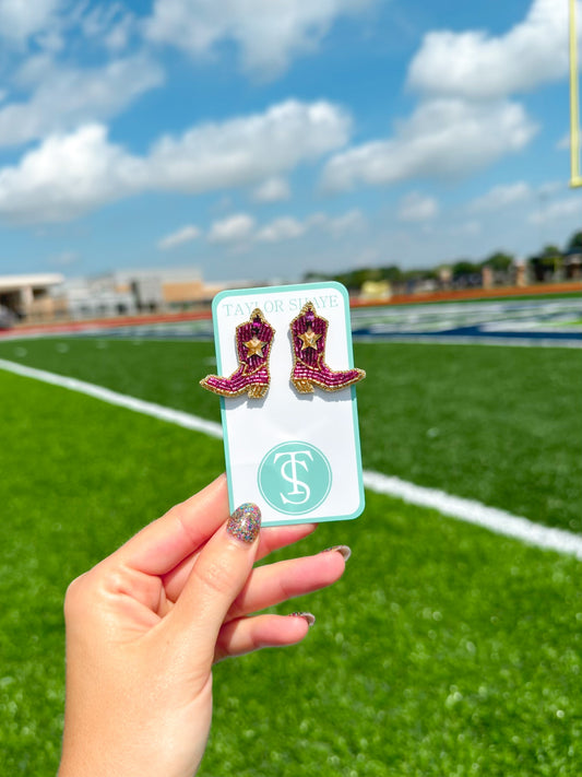 Purple/Gold Star Boot Stud