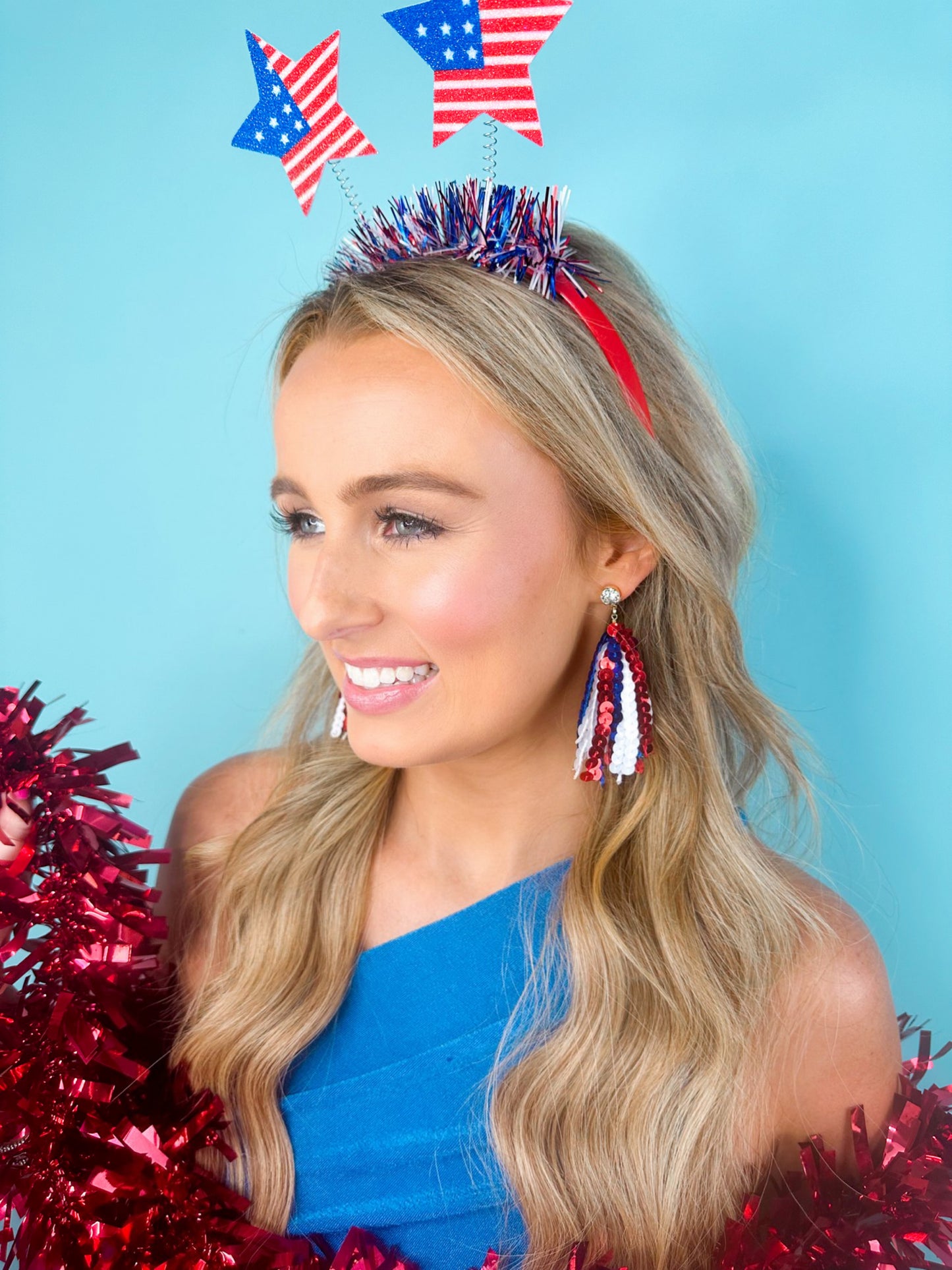 Red/Blue Sequin Tassels