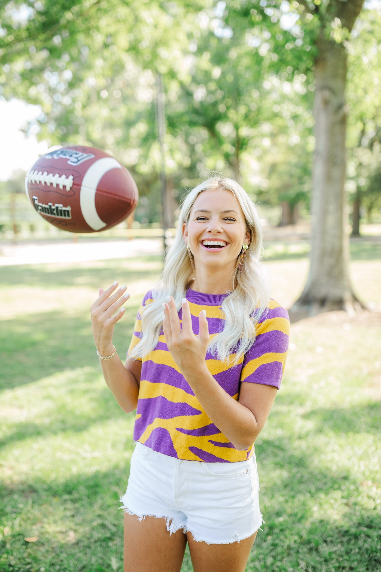 Acrylic Purple/Gold Flake Gameday Drops