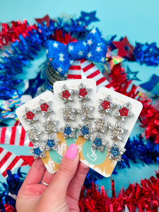 Beaded Fourth Triple Star Drops