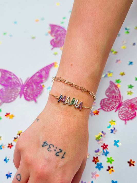 Rainbow MAMA Adjustable Bracelet