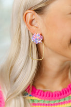 Load image into Gallery viewer, Iridescent Flower Hoops