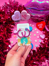 Load image into Gallery viewer, Valentine's Metallic  Hoops