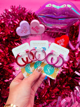 Load image into Gallery viewer, Valentine's Metallic  Hoops