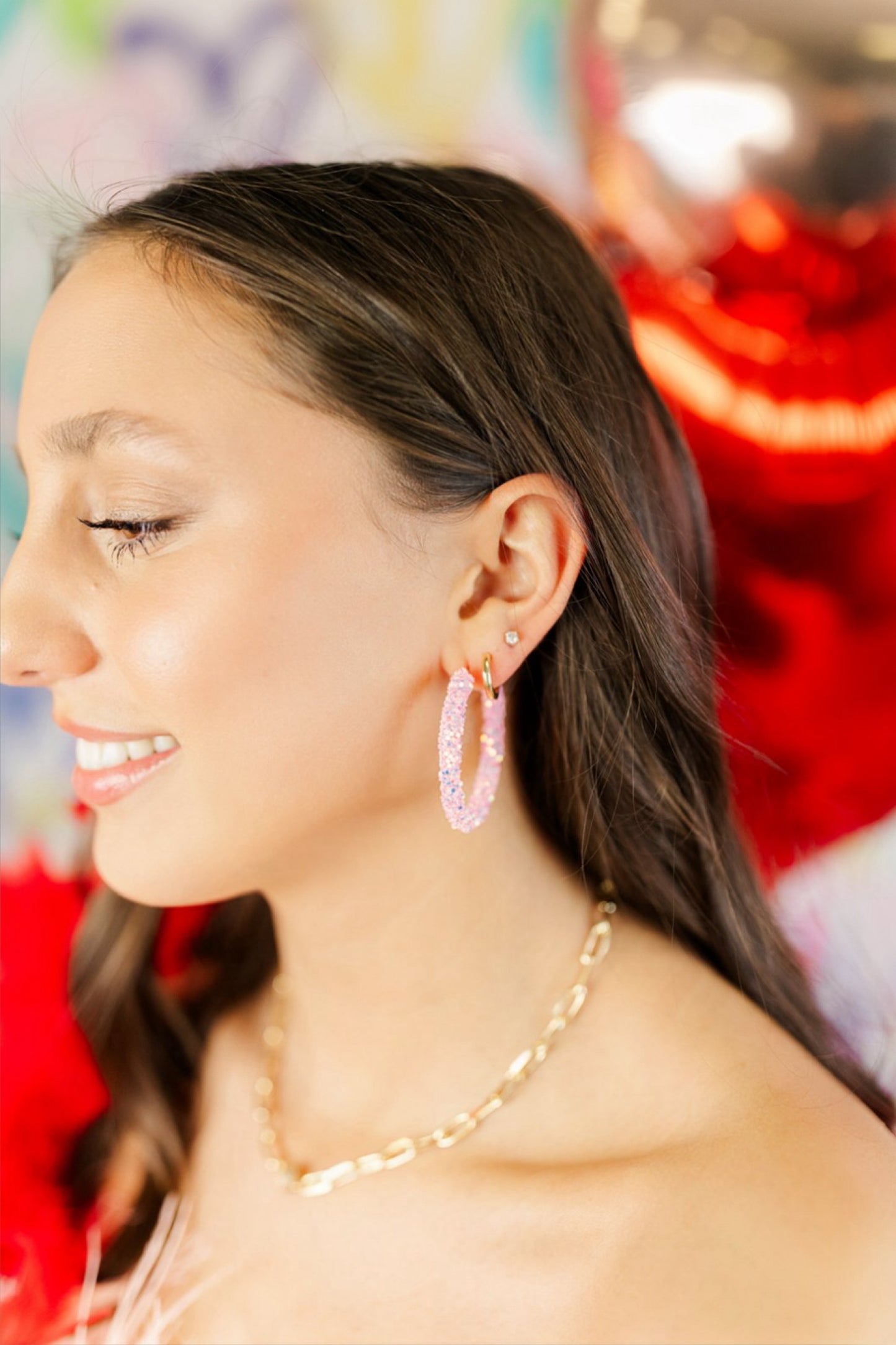 Valentine Glitter Hoops