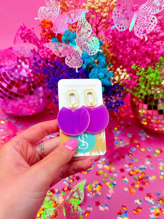 Pink Iridescent Oval Drops