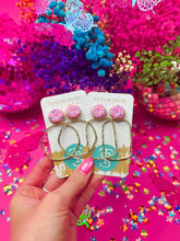 Load image into Gallery viewer, Gameday Glitter Top Hoops