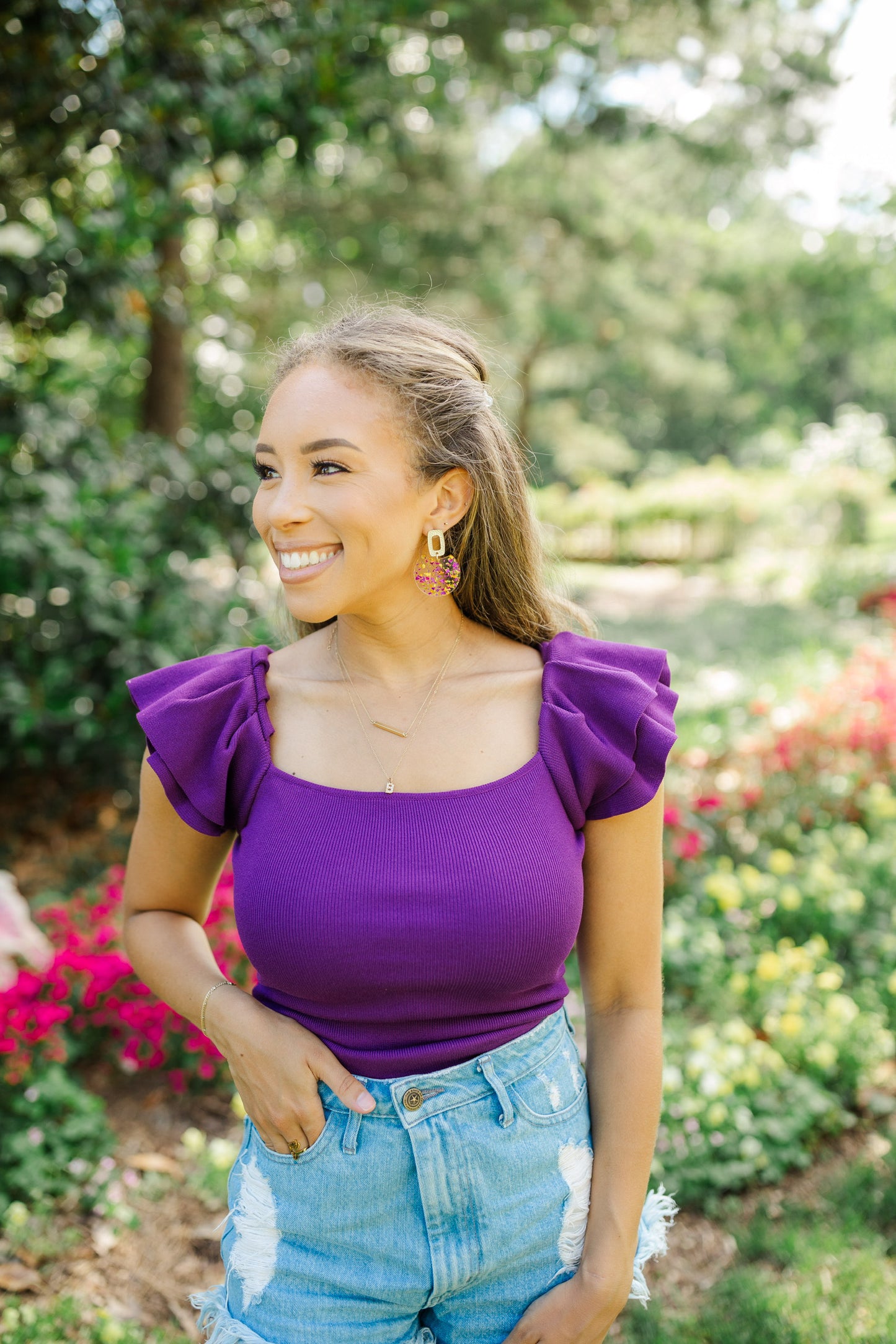 Purple/Gold Flake Oval Drops