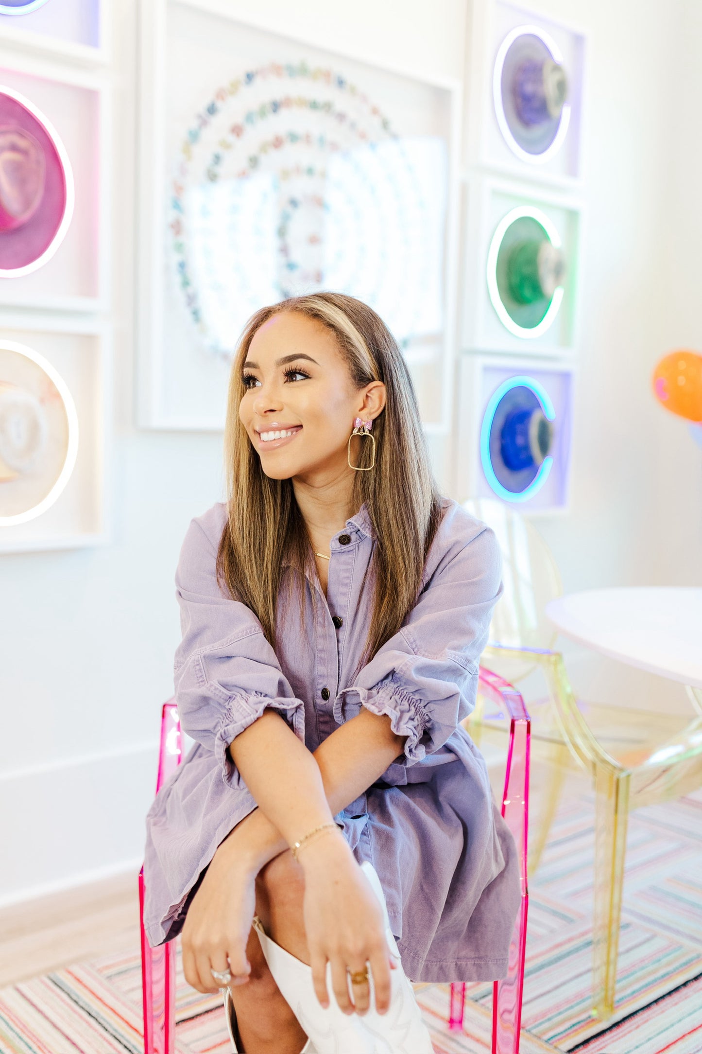 Light Pink Bethany Bow Hoops