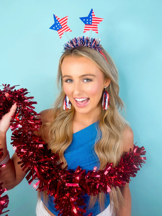 Red/Blue Sequin Tassels