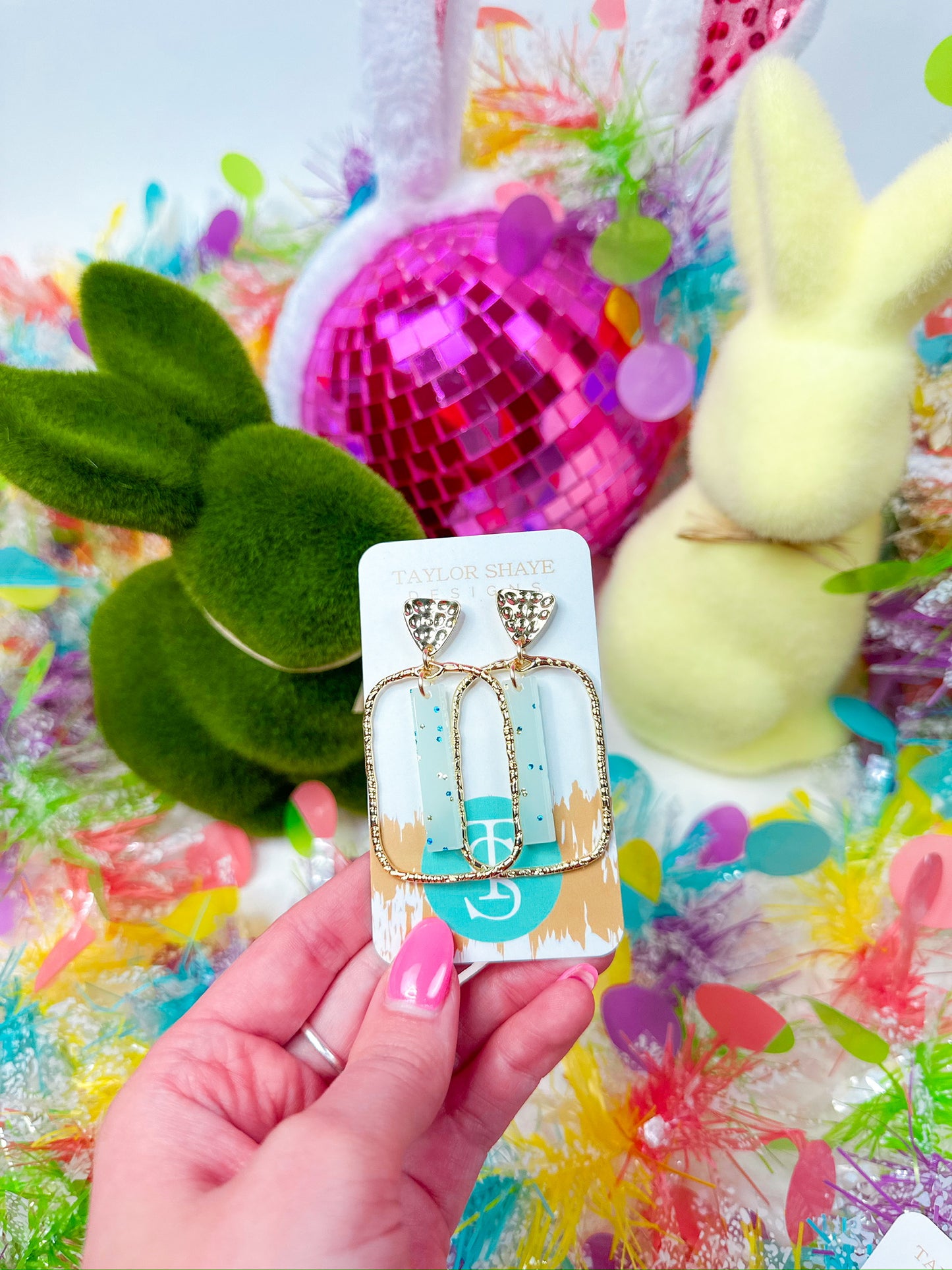 Blue Glitz Stick Hoops