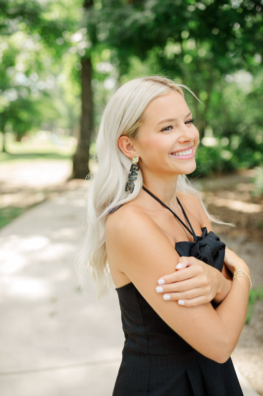 Acrylic Orange/Black Gameday Drops