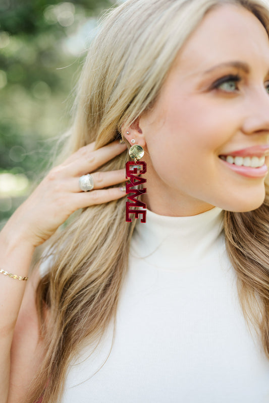 Acrylic Maroon Gameday Drops