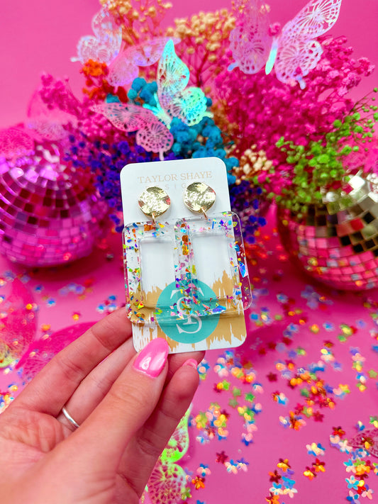 Rainbow Flake Rectangle Drops