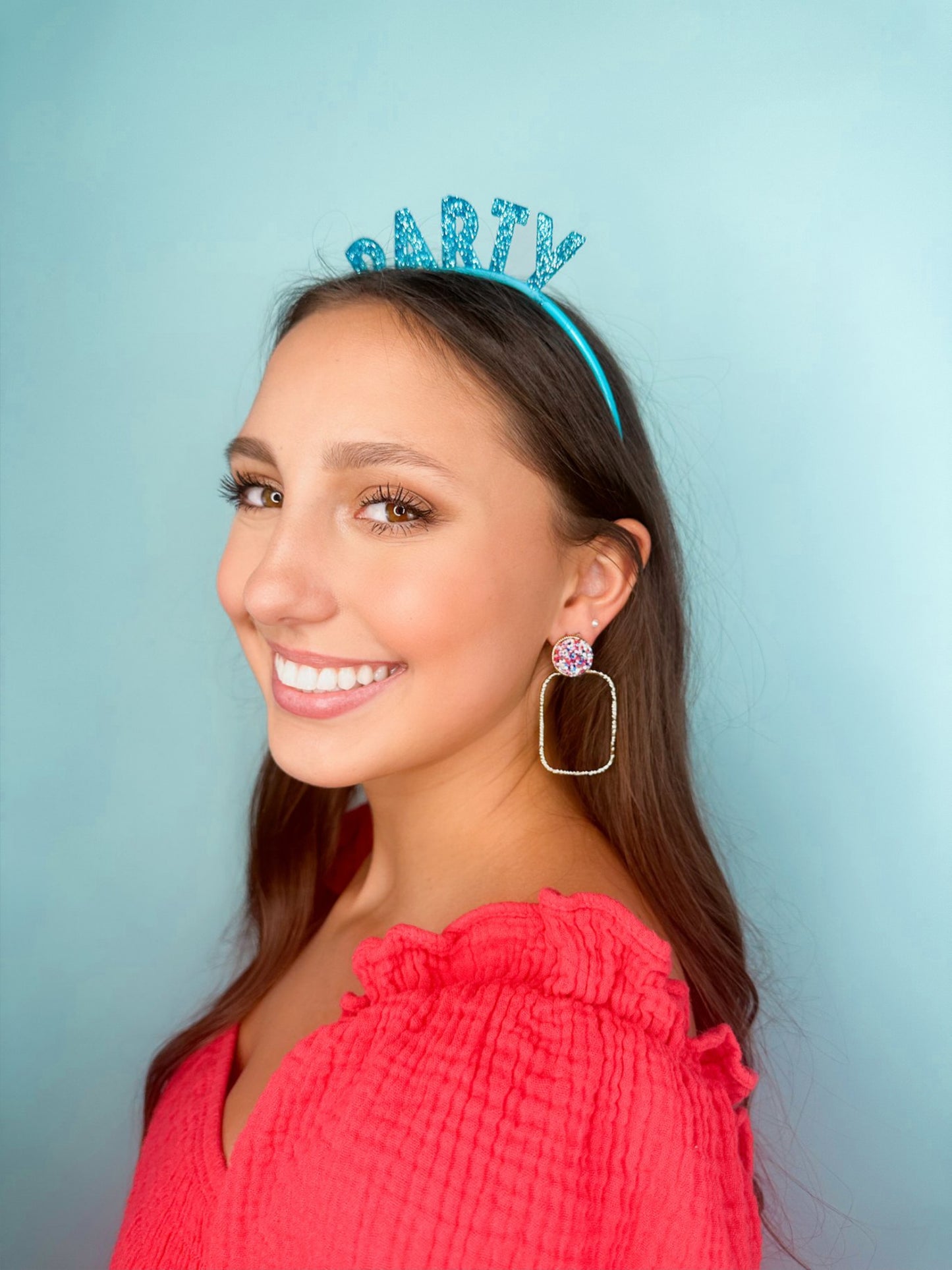 USA Glitter Top Hoops
