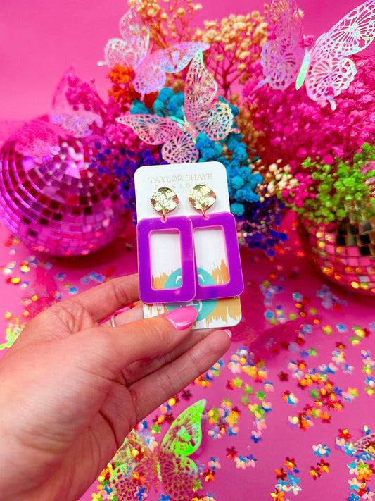 Pink Iridescent Rectangle Drops