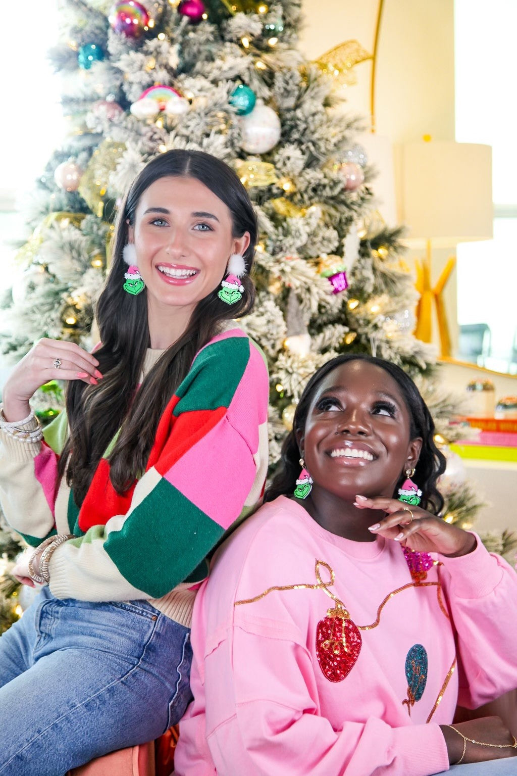 Pink Grinch Earrings