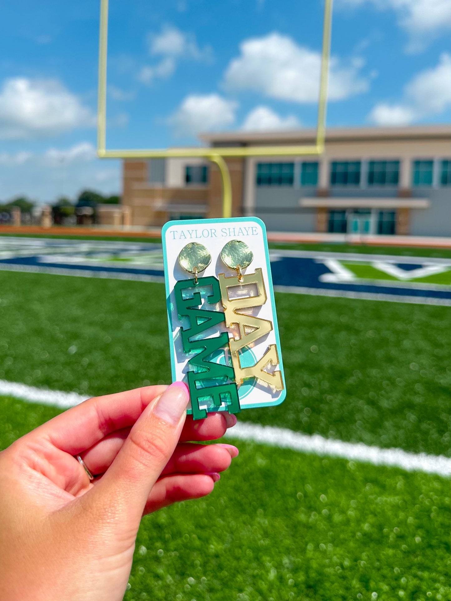 Acrylic Green/Gold Gameday Drops