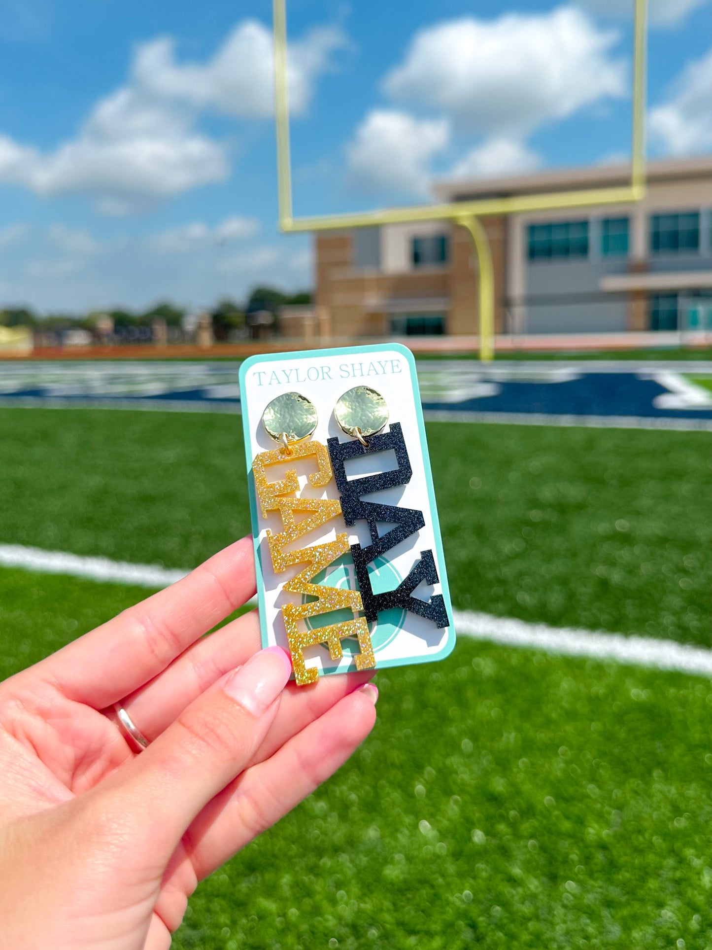 Acrylic Black/Gold Glitter Gameday Drops