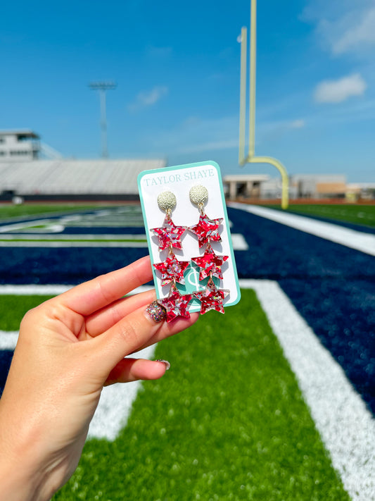 Red/Silver Flake Triple Stars