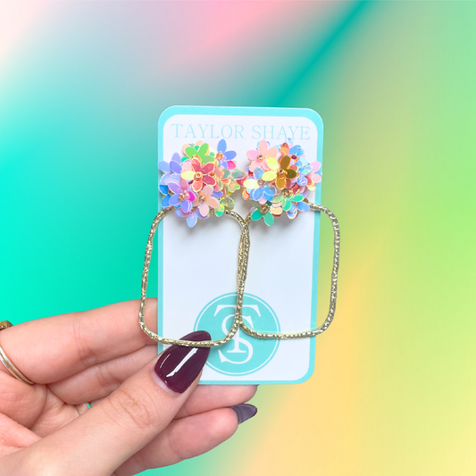 Rainbow Iridescent Spring Flower Hoops