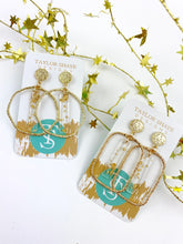 Load image into Gallery viewer, Gold Flake Stick Hoops