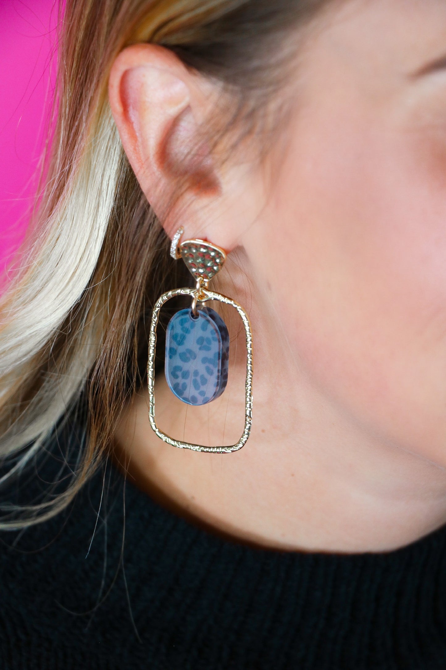 Dark Leopard Oval Hoops