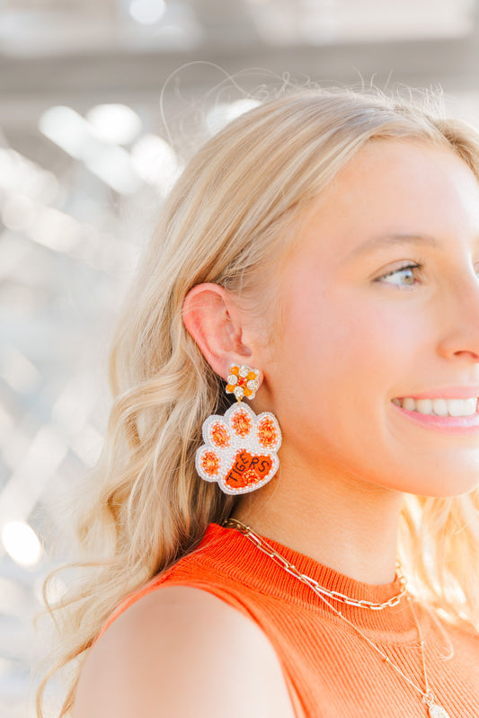 White & Orange Tiger Paw