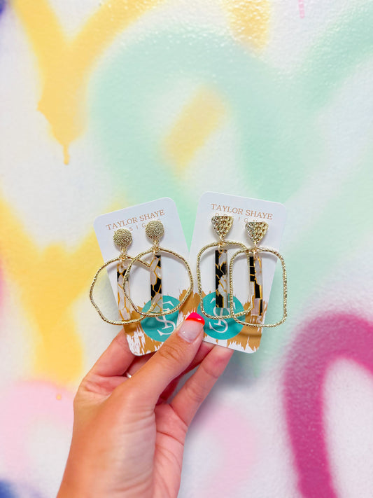 Black Marble Stick Hoops