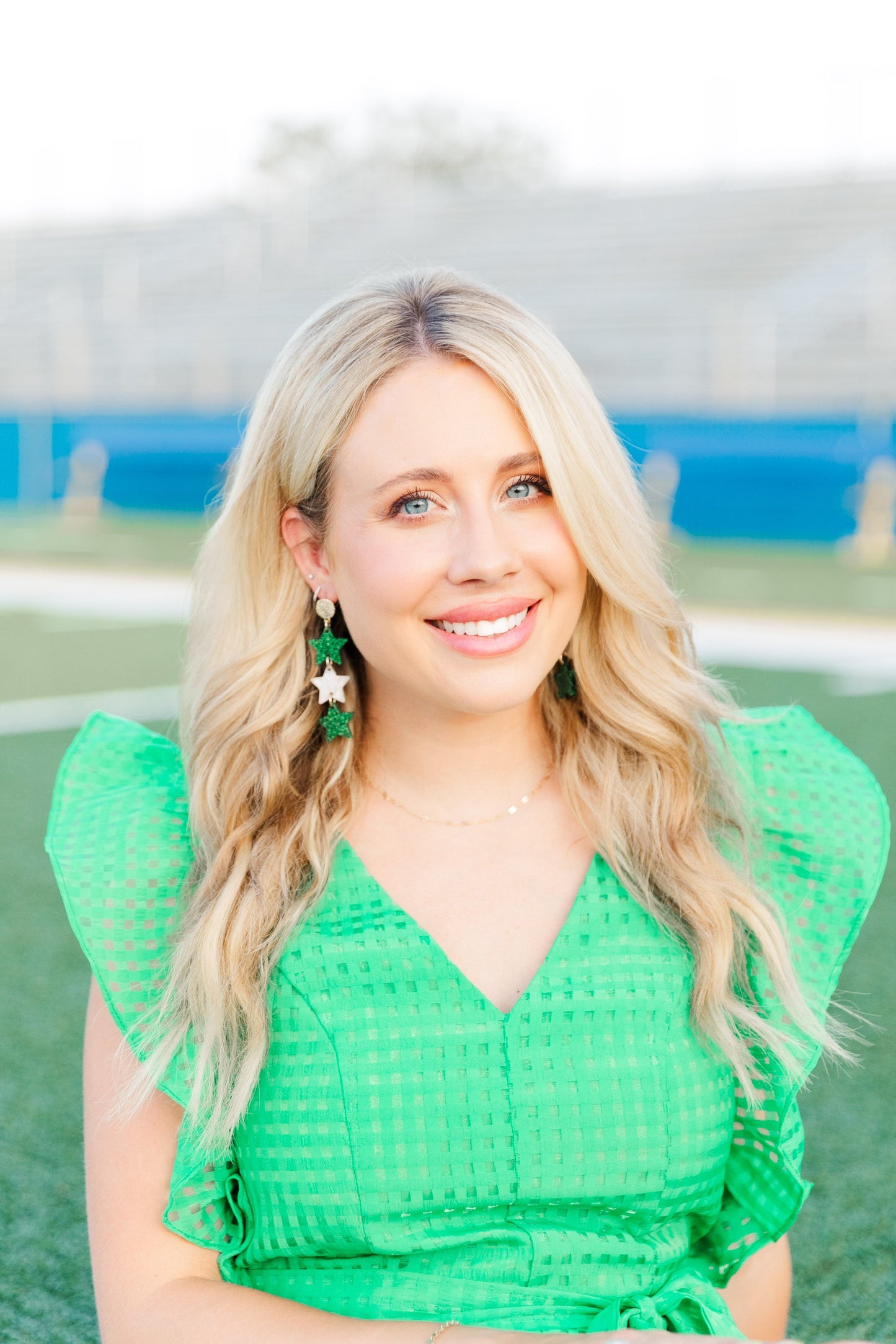 Green Glitter/Shimmer Triple Stars