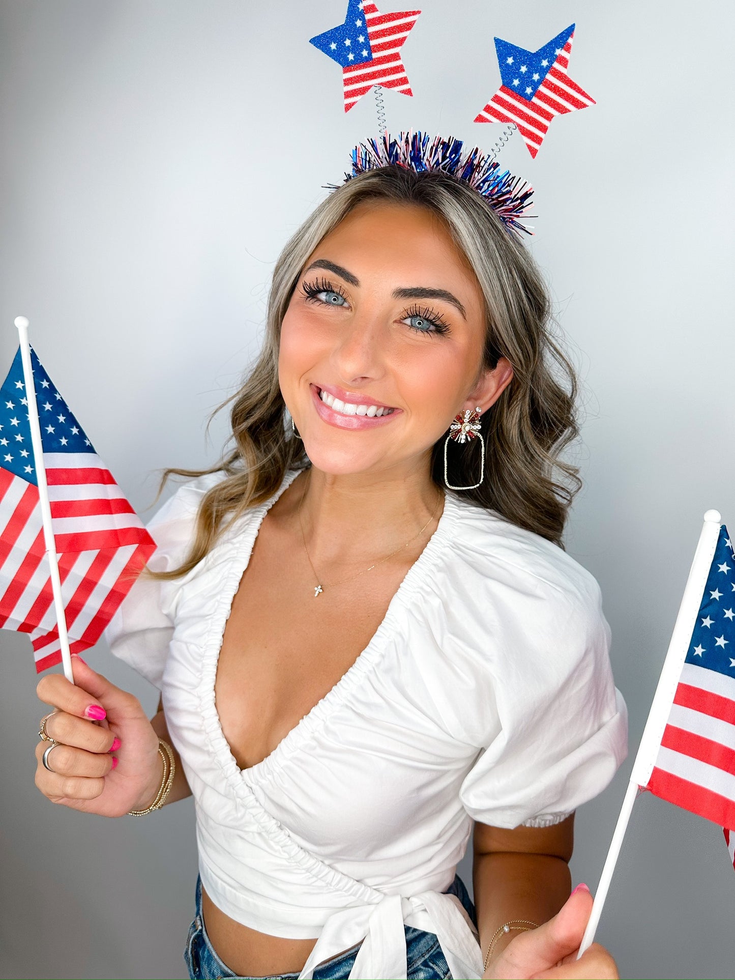 Red Sequin Sunburst Hoops