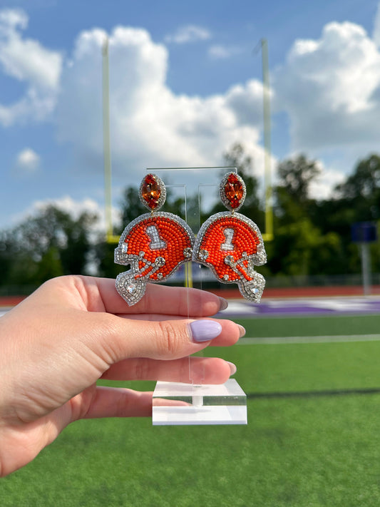 Orange Football Helmet