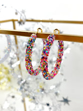 Load image into Gallery viewer, Valentine Glitter Hoops
