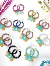 Load image into Gallery viewer, Valentine Glitter Hoops